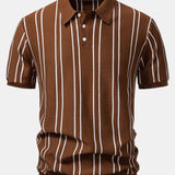 Ensemble — polo en maille rayée & pantalon fuselé coupe slim