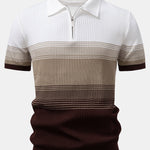 Ensemble — polo en maille rayée dégradée & pantalon fuselé coupe slim