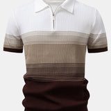Ensemble — polo en maille rayée dégradée & pantalon fuselé coupe slim