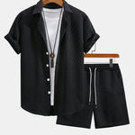 Ensemble — chemise jacquard à losanges géométriques & short à cordon
