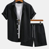 Ensemble — chemise jacquard à losanges géométriques & short à cordon