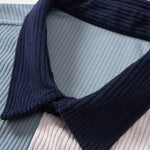 Ensemble — chemise patchwork en velours côtelé à manches courtes & short en velours côtelé à cordon