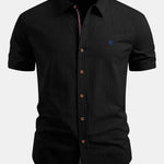 Améline — Chemise boutonnée en lin à manches courtes