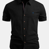Améline — Chemise boutonnée en lin à manches courtes