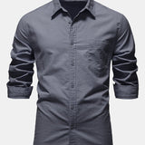 Améline — Chemise en lin et coton à manches longues et poche