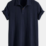 Ensemble — polo jacquard à manches courtes & pantalon côtelé à jambe droite