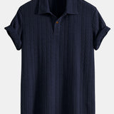 Ensemble — polo jacquard à manches courtes & pantalon côtelé à jambe droite