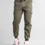 Ensemble — pull à capuche texturé long & pantalon cargo de jogging chino