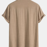 Ensemble — chemise en lin et viscose & short rayé à cordon en lin et coton