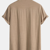 Ensemble — chemise en lin et viscose & short rayé à cordon en lin et coton