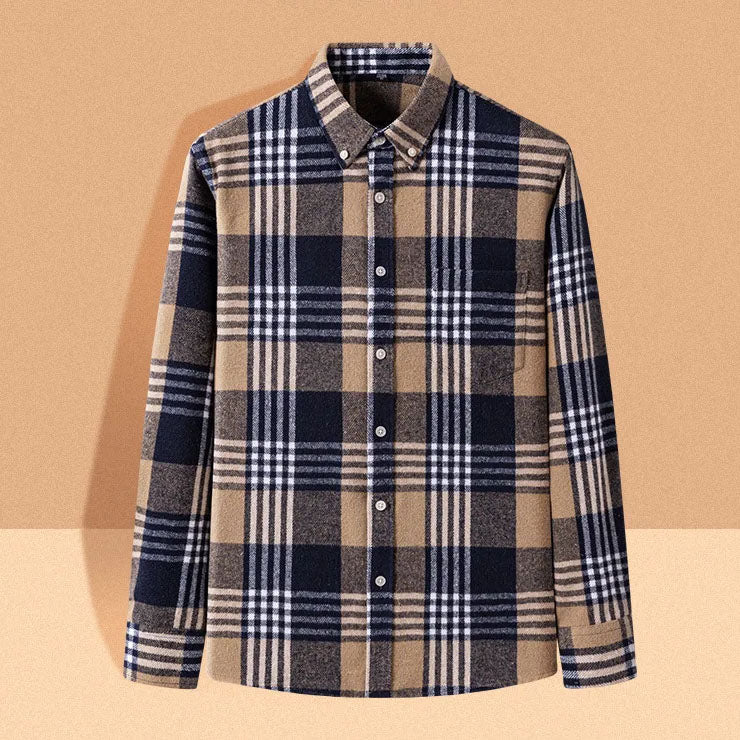 BRUSHED FLANNEL SHIRT FOR MEN