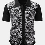 Ensemble — chemise boutonnée en maille à motif paisley & short en maille