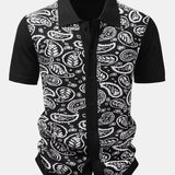 Ensemble — chemise boutonnée en maille à motif paisley & short en maille