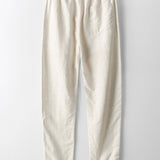 Ensemble Capucine — chemise cubaine texturée jacquard & pantalon en lin à jambe droite