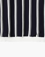 Contrast Vertical Stripe Half-Zip Knit Polo