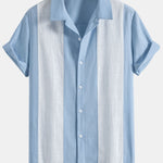 Chemise bowling patchwork en lin