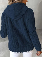 Marie | Sweat zippé à capuche en maille torsadée