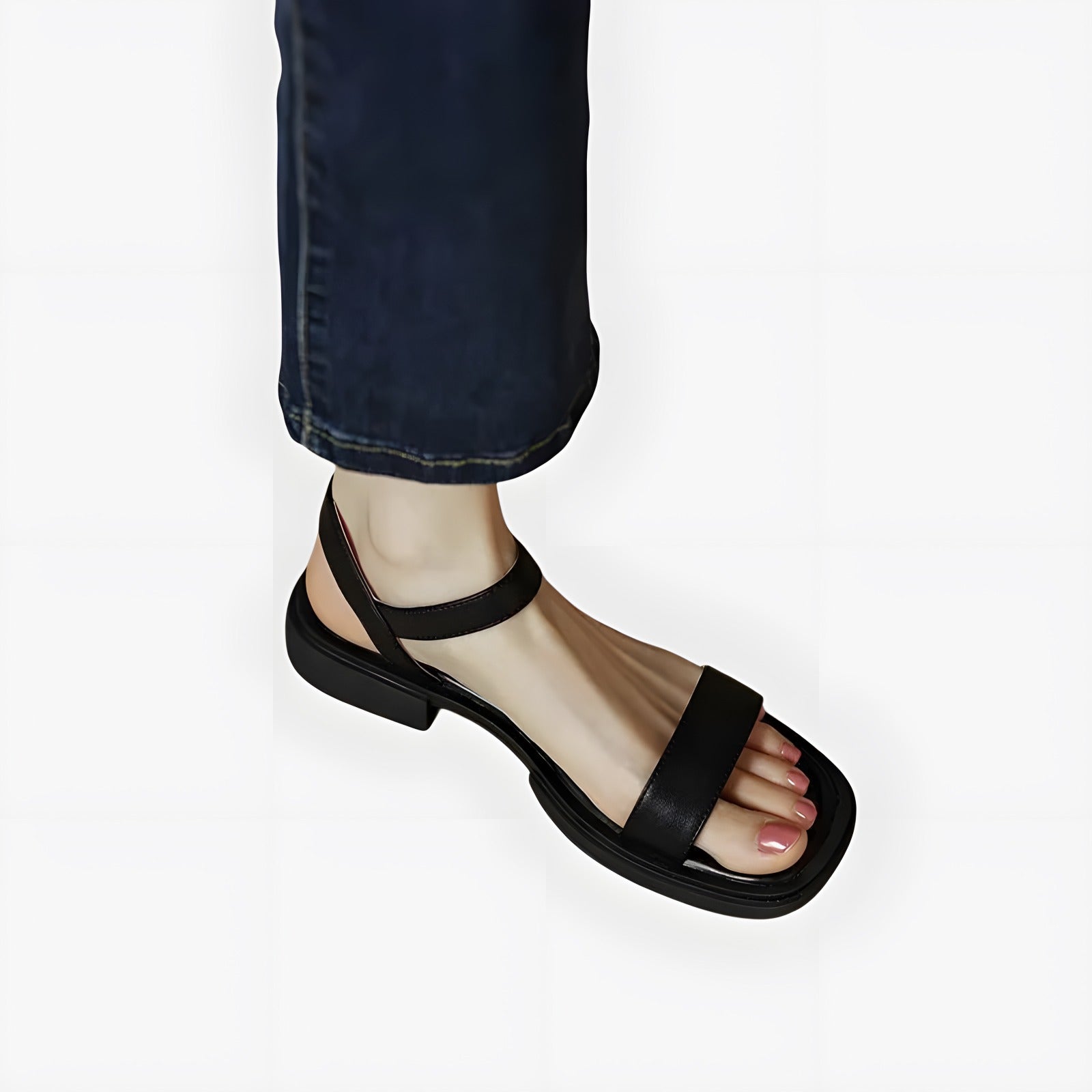 Kaia | Sandales en cuir orthopédiques femme Noir