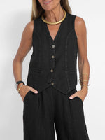 Ensemble Gilet Boutonné & Pantalon Large