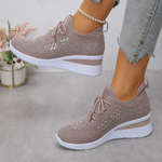Sixtine | Baskets orthopédiques compensées pailletées