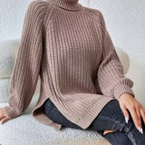 Lorraine | Pull en grosse maille à col roulé et fentes latérales