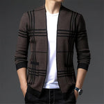 CHECKERED KNIT CARDIGAN FOR MEN