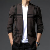 CHECKERED KNIT CARDIGAN FOR MEN