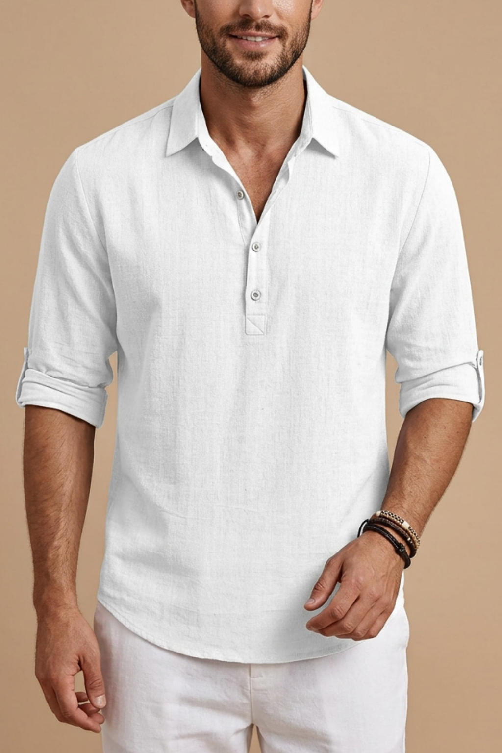 LINEN BLEND POLO FOR MEN