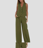 Ensemble Gilet Boutonné & Pantalon Large