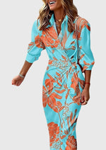 Robe Wrap Élégante avec Imprimé