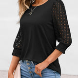 Delphine | Blouse élégante à manches ajourées