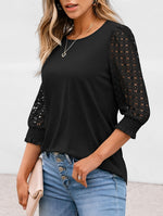 Delphine | Blouse élégante à manches ajourées