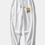Ensemble — sweat à col rond coupe décontractée à imprimé ours graffiti & pantalon de jogging