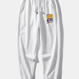 Ensemble — sweat à col rond coupe décontractée à imprimé ours graffiti & pantalon de jogging