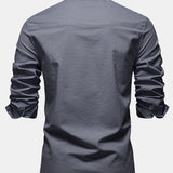 Améline — Chemise en lin et coton à manches longues et poche