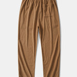 Ensemble — chemise à capuche patchwork en velours côtelé à poches & pantalon en velours côtelé