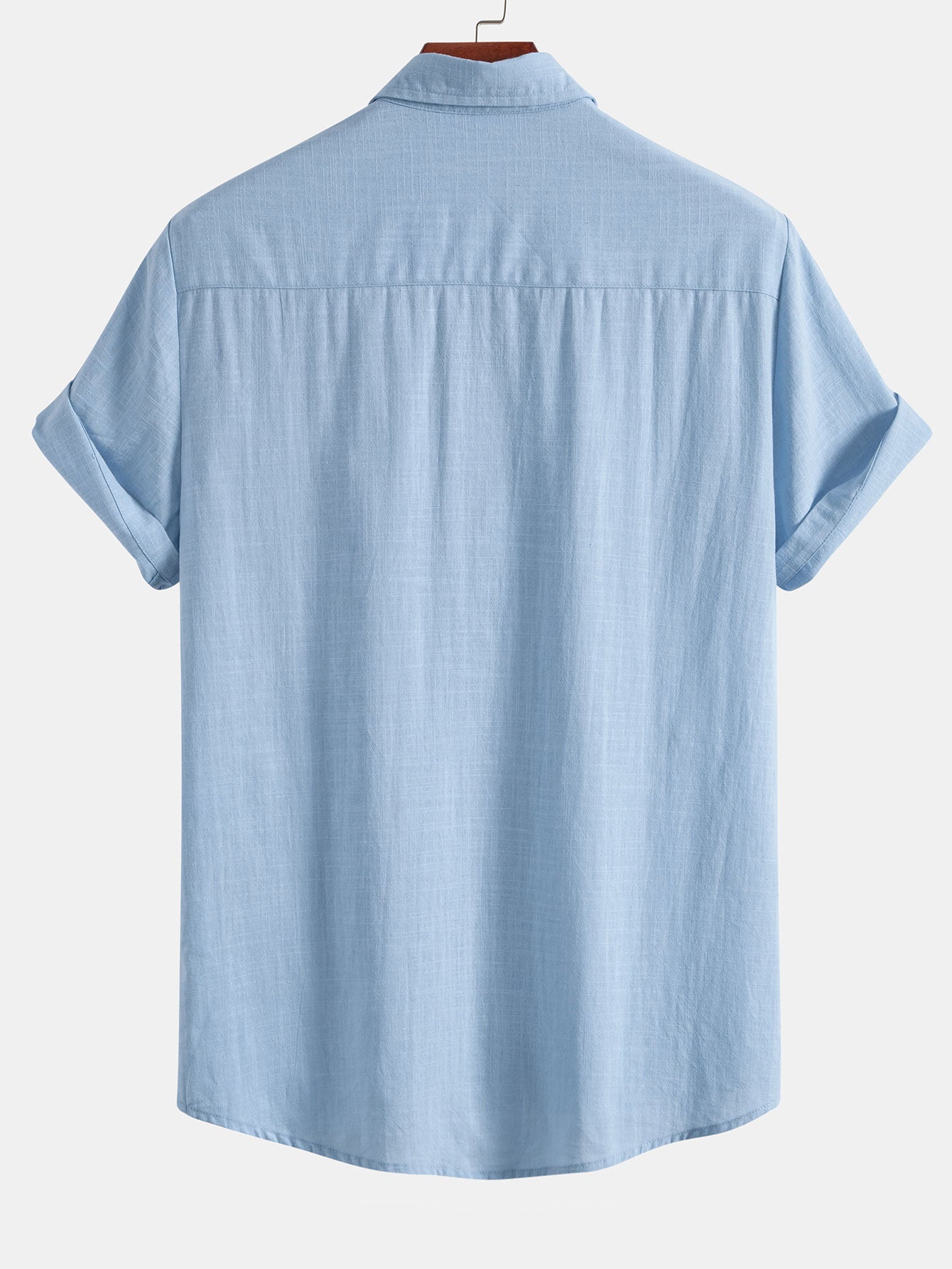 Chemise boutonnée en lin contrastant à imprimé tiki Hawaï