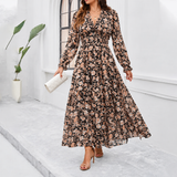 Lydie | Robe élégante à motif fleuri