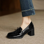 Mocassins à Talon Carré Vernis