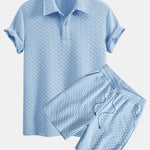 Ensemble — polo jacquard géométrique & short jacquard géométrique