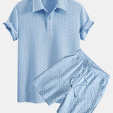 Ensemble — polo jacquard géométrique & short jacquard géométrique