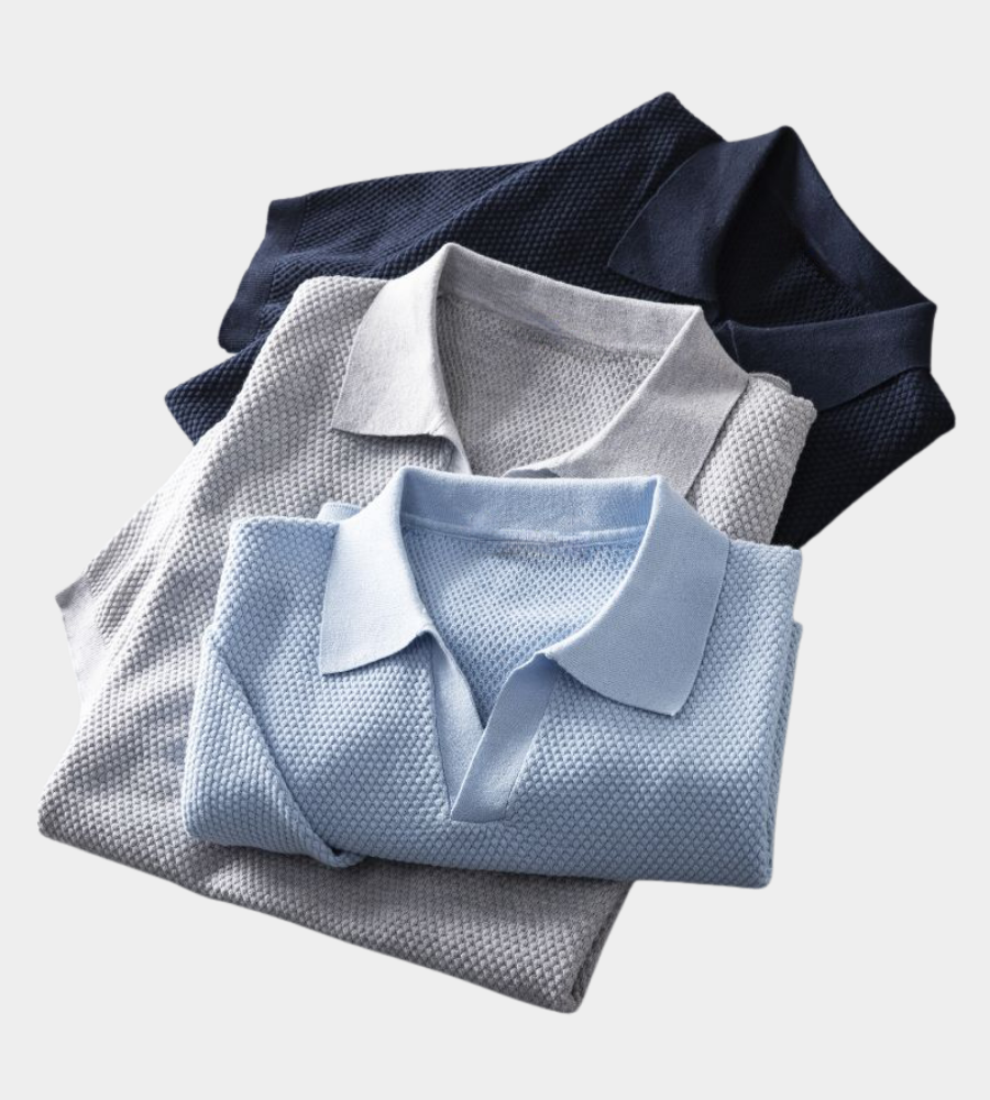 Elijah | Textured knit polo shirt