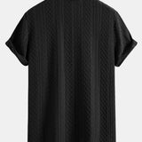 Ensemble — chemise jacquard à losanges géométriques & short texturé froissé à cordon