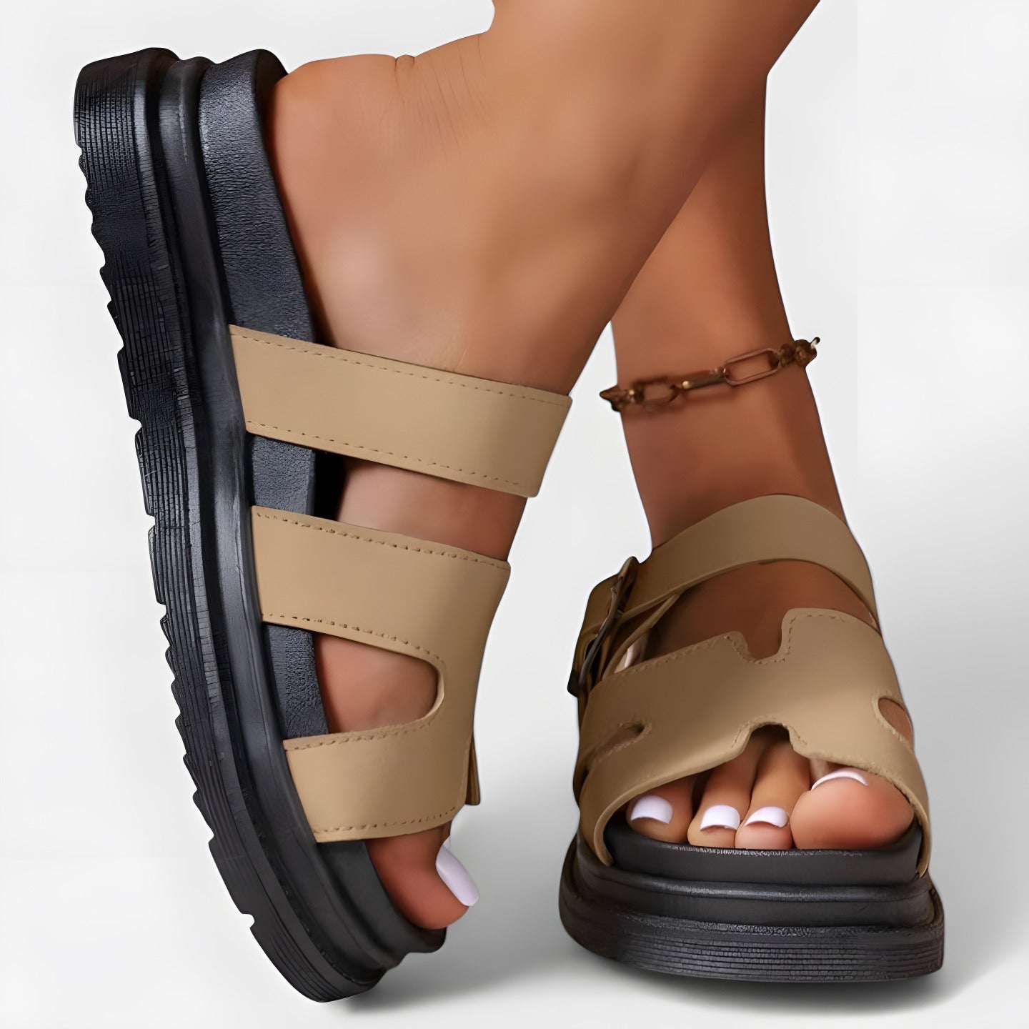 Marilyn | Sandales orthopédiques femme élégantes Kaki