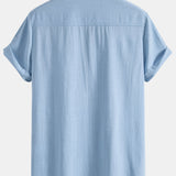 Chemise bowling patchwork en lin