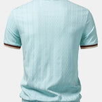 Ensemble — polo zippé en maille texturée à bordure contrastante & short chino