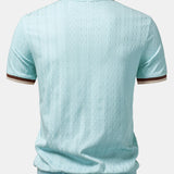 Ensemble — polo zippé en maille texturée à bordure contrastante & short chino