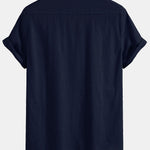 Chemise boutonnée en lin à poche
