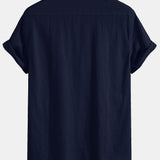 Chemise boutonnée en lin à poche