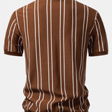 Ensemble — polo en maille rayée & pantalon fuselé coupe slim